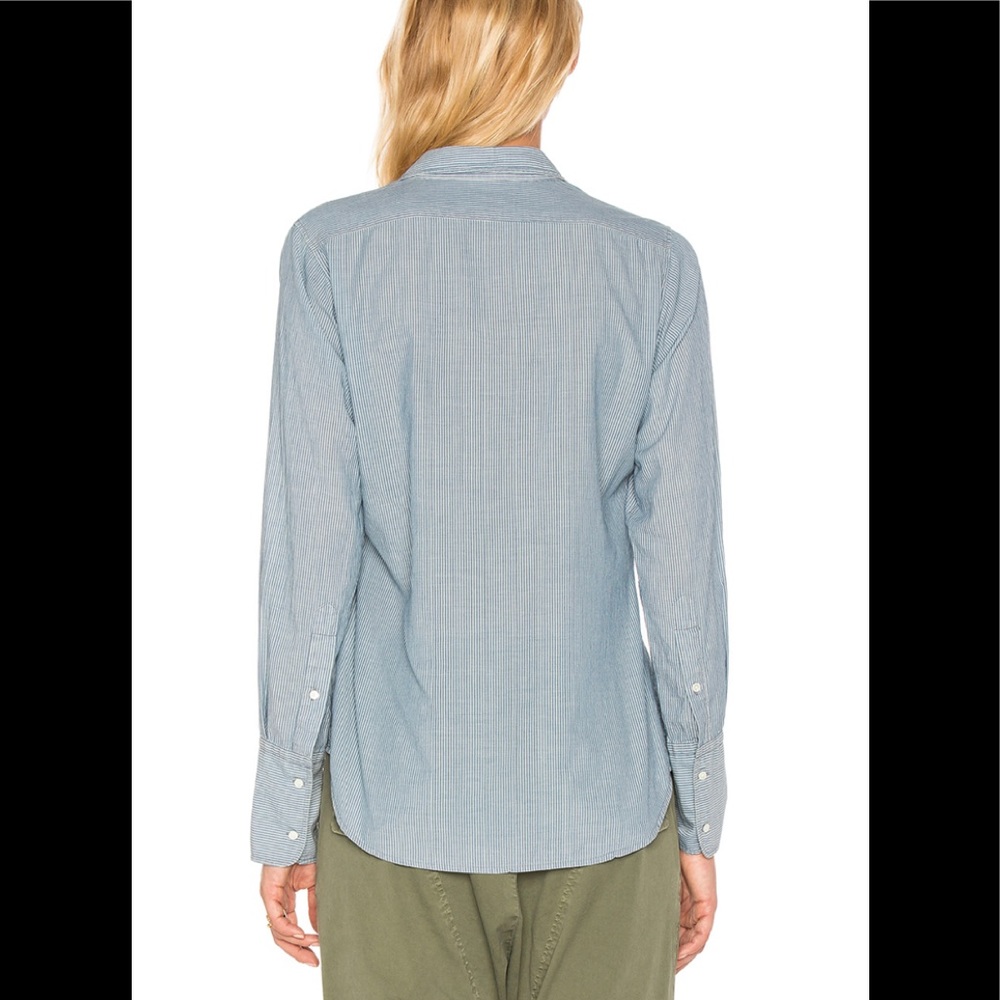 Nili Lotan Light Blue Button-Down Cotton Blouse - Picture 4 of 14